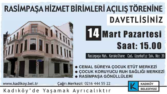 Rasimpaşa Hizmet Birimleri açılıyor