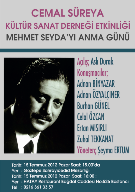 Kadıköylü yazar Mehmet Seyda anılacak
