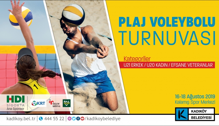 Plaj voleybolu turnuvasında gençler ve ustalar bir arada