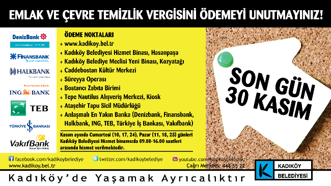 Emlak Vergisi'ni ödemeyi unutmayın!